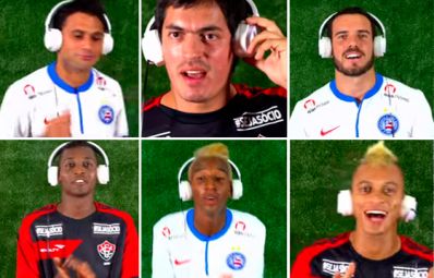 Jogadores de Bahia e Vitória “soltam a voz” em comercial 
