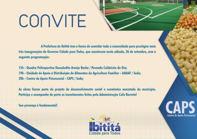 Prefeitura de Ibititá promove três inaugurações neste fim de semana 
