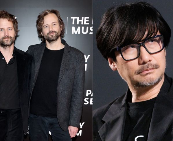 Ross e Matt Duffer (da esquerda para a direita) e Hideo Kojima (Fotos: Mike Coppola/Getty Images e Rosdiana Ciaravolo/Getty Images)